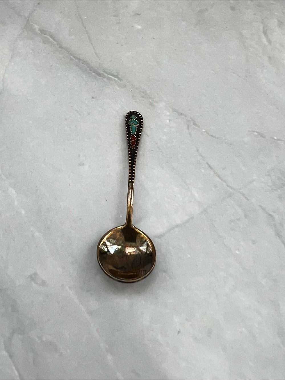 Vintage Soviet-era 875 silver miniature salt spoon